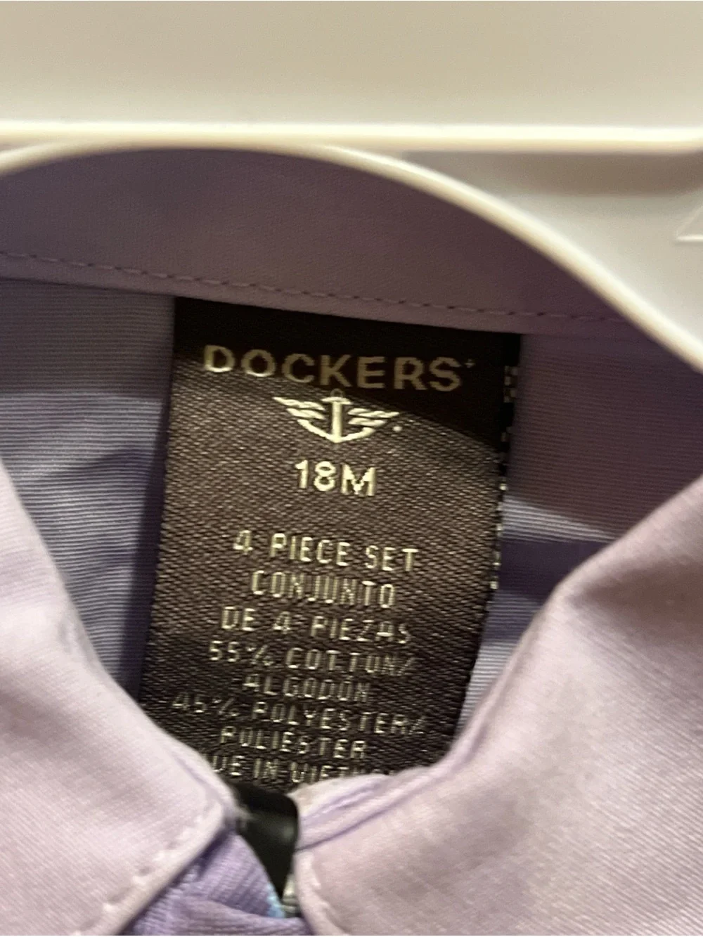 Dockers Kids Lavender Shirt with Purple and Blue Plaid Tie